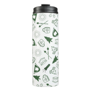 Modern Green Camp Bachelorette Weekend Thermal Tumbler