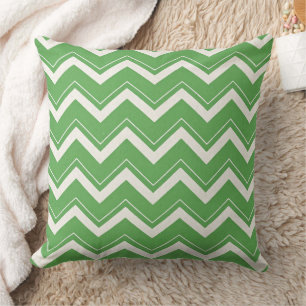 Modern Green Chevron Pattern St. Patrick's Day Throw Pillow