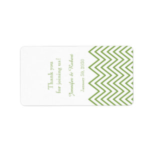 Modern Green Chevron Wedding Lip Balm Label
