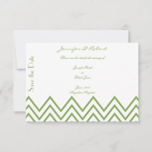 Modern Green Chevron Wedding Save the Date