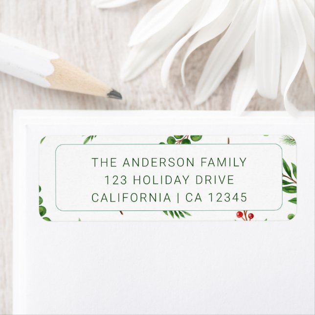 Modern Green Christmas Family Holiday Address (Insitu)