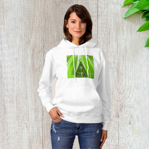 Modern Green Christmas Tree with Star Hoodie