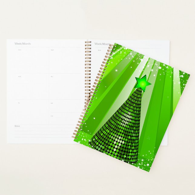 Modern Green Christmas Tree with Star  Planner (Creator Uploaded)