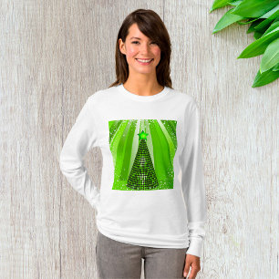 Modern Green Christmas Tree with Star  T-Shirt