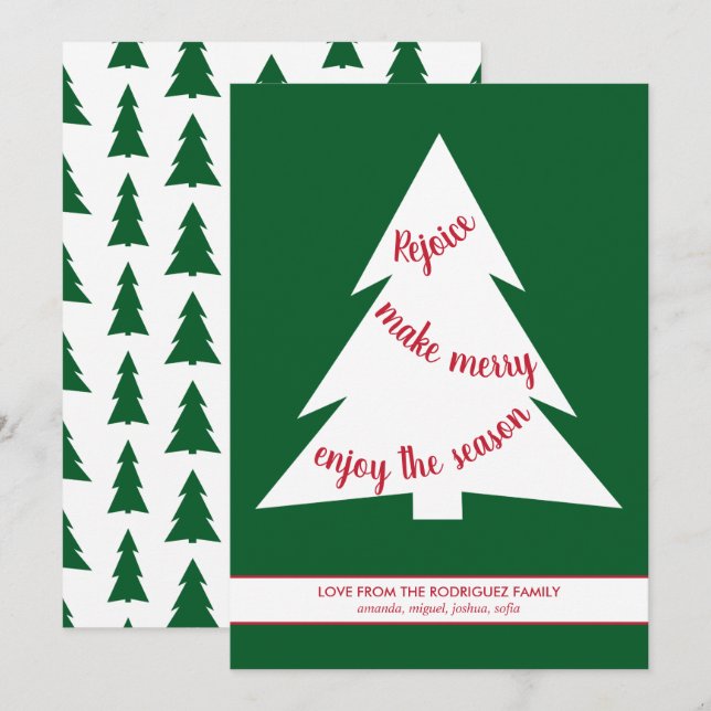 Modern Green Christmas Trees Holiday Script (Front/Back)