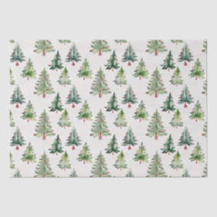 Modern green Christmas trees tissue paper