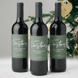 Modern Green Christmas Wine Label<br><div class="desc">Transform your holiday gifts with this Personalized Modern Green Christmas Wine Label. Perfect for a Christmas wine bottle, these elegant Christmas wine bottle labels add a festive touch to your Christmas wine bottle gift. Pair it with creative Christmas wrapping ideas for a beautifully presented gift that elevates your Christmas wrapping...</div>