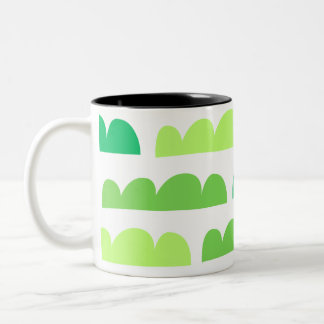 Modern Green Cloudy Design Two-Tone Coffee Mug
