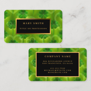 Modern Green Clover 4 Lists Collection Business Card