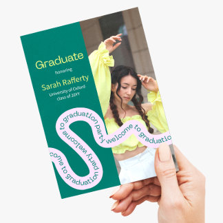 Modern green colourful typography invitation