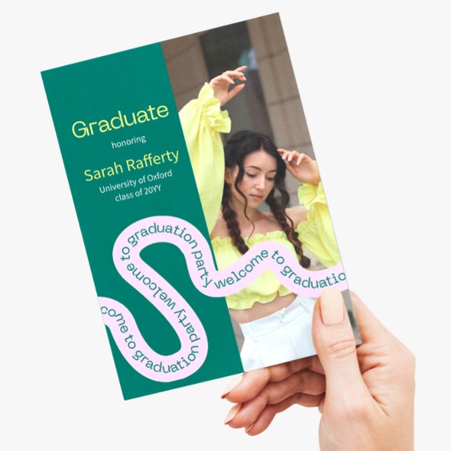 Modern green colourful typography invitation (Creator Uploaded)