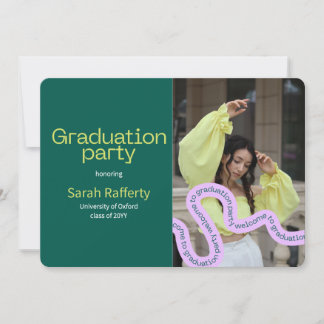 Modern green colourful typography invitation