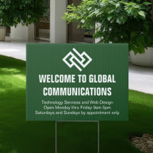 Modern Green Company Office Custom Welcome Yard