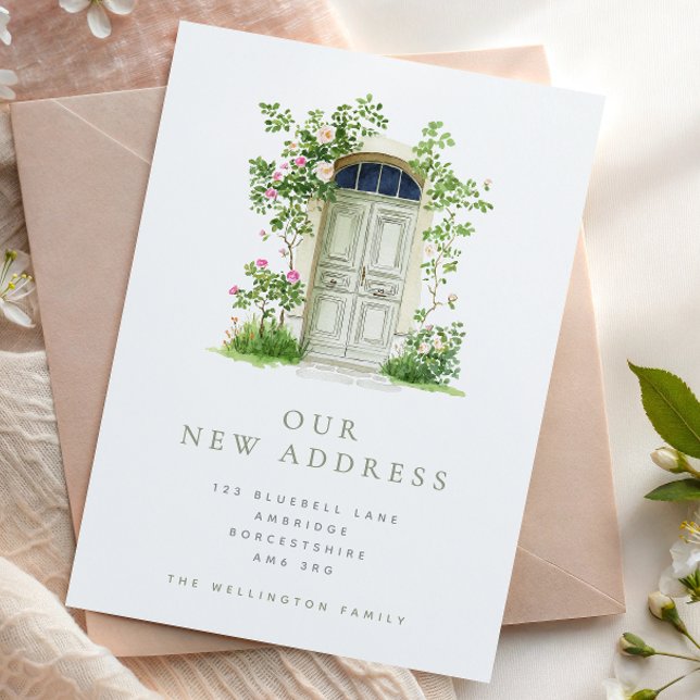 Modern Green Door & Roses Moving Announcement (Creator Uploaded)