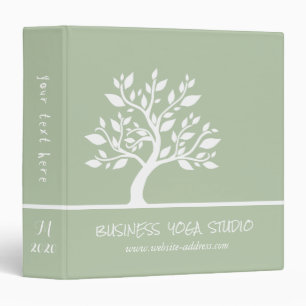 Modern Green Elegant Classy Tree YOGA Instructor Binder