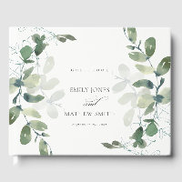 MODERN GREEN EUCALYPTUS FOLIAGE WATERCOLOR WEDDING