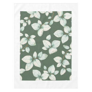 Modern Green Eucalyptus Leaf Spring Tablecloth