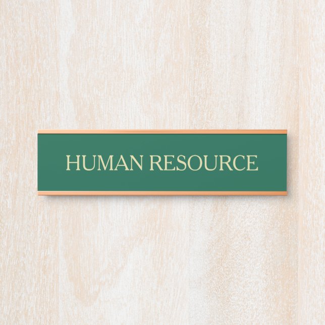 Modern green Faux Gold Office Room Department Door Sign (Front)