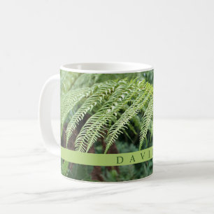 Modern Green Fern Leaf Coffee Mug