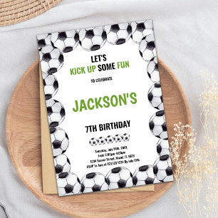 Modern Green Field Sports Theme for Kids Invitation