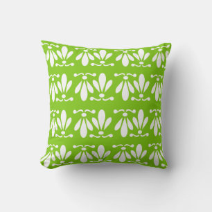 Modern Green Floral Pattern Pillow