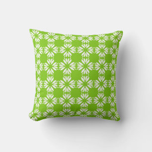 Modern Green Floral Pattern Pillow