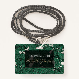 Modern Green foliage plant Botanical design Badge