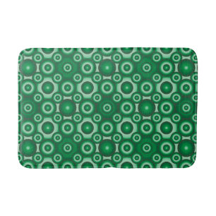 Modern Green Geometric Pattern Bath Mat