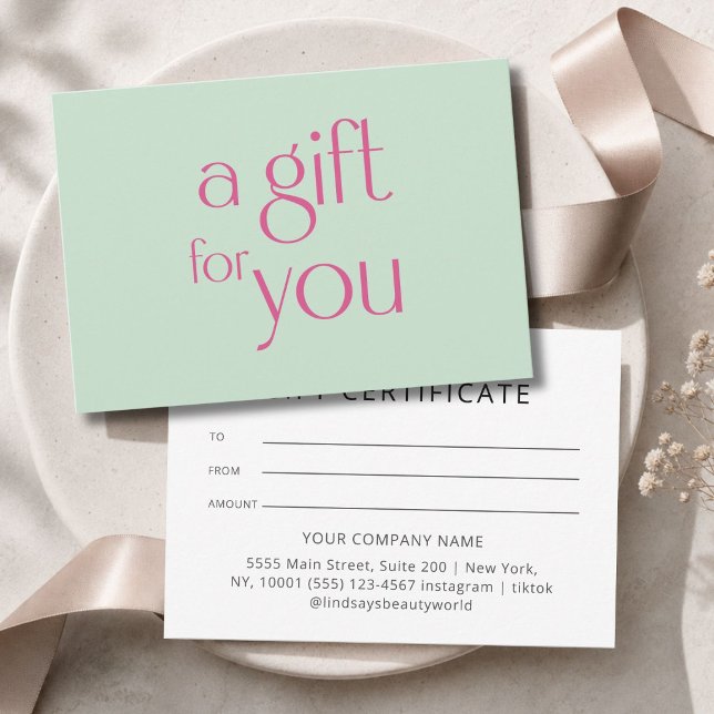  Modern Green Gift Certficate (Modern Green Gift Certficate)