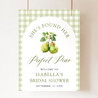 Modern Green Gingham Perfect Pear Bridal Shower