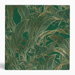 Modern Green Gold Foliage Plant Botanical Design Binder