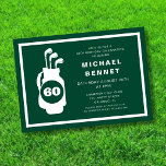 Modern Green Golf 60th Birthday Invitation<br><div class="desc">Modern Green Golf 60th Birthday Invitation.</div>