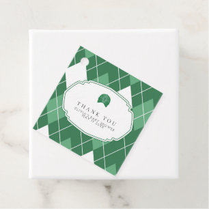 Modern green golf favor tag