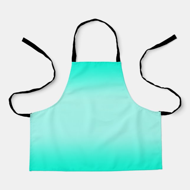Modern Green gradient Watercolor nature pattern Apron (Front)