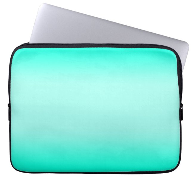 Modern Green gradient Watercolor nature pattern Laptop Sleeve (Front)