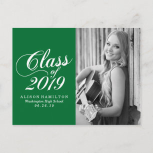 Modern Green   Graduation Announcement Postcard