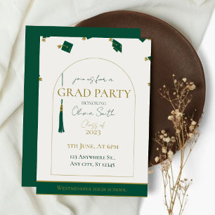 Modern Green Graduation Invitation Customizable