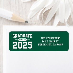 Modern Green Graduation Return Address Label