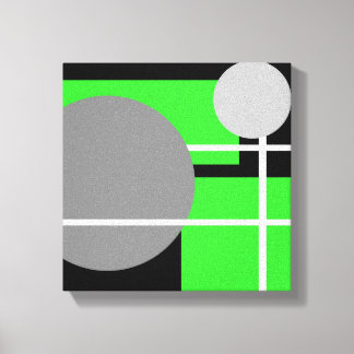 Modern Green Grey Black White - Wrapped Canvas