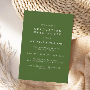 Modern Green High School Graduation Invitation