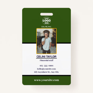 Modern Green ID Card with Photo & Logo Badge