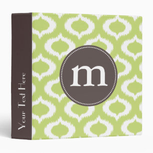 Modern Green Ikat Diamonds Personalized Binder