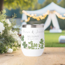 Modern Green Irish Leaf Clover Wedding