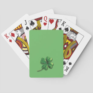 Modern Green Irish Shamrock Playing Cards