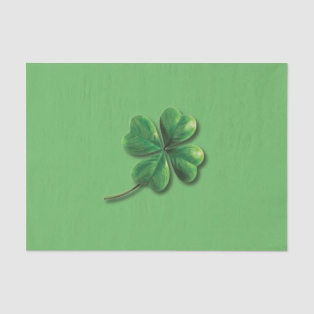Modern Green Irish Shamrock   Tissue Paper (Front)
