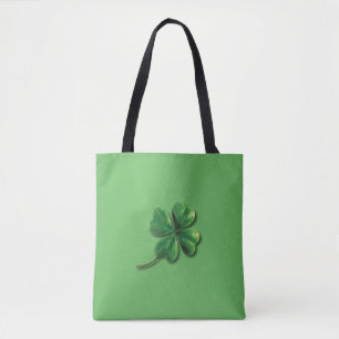 Modern Green Irish Shamrock Tote Bag