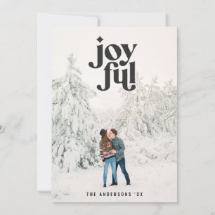 Modern green joyful photo Christmas Holiday Card