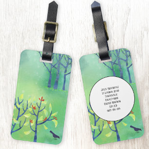 Modern Green Landscape Art Nature Personalized Luggage Tag
