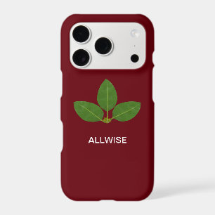Modern Green Laurel Leaves on Crimson