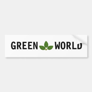 Modern Green Laurel Leaves Personalized Bumper Sticker